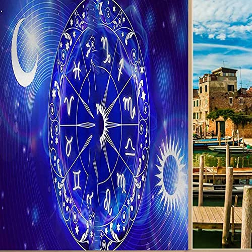 Astrology Blue Window Privacy Film, 17.7 in x 78.7 in F778