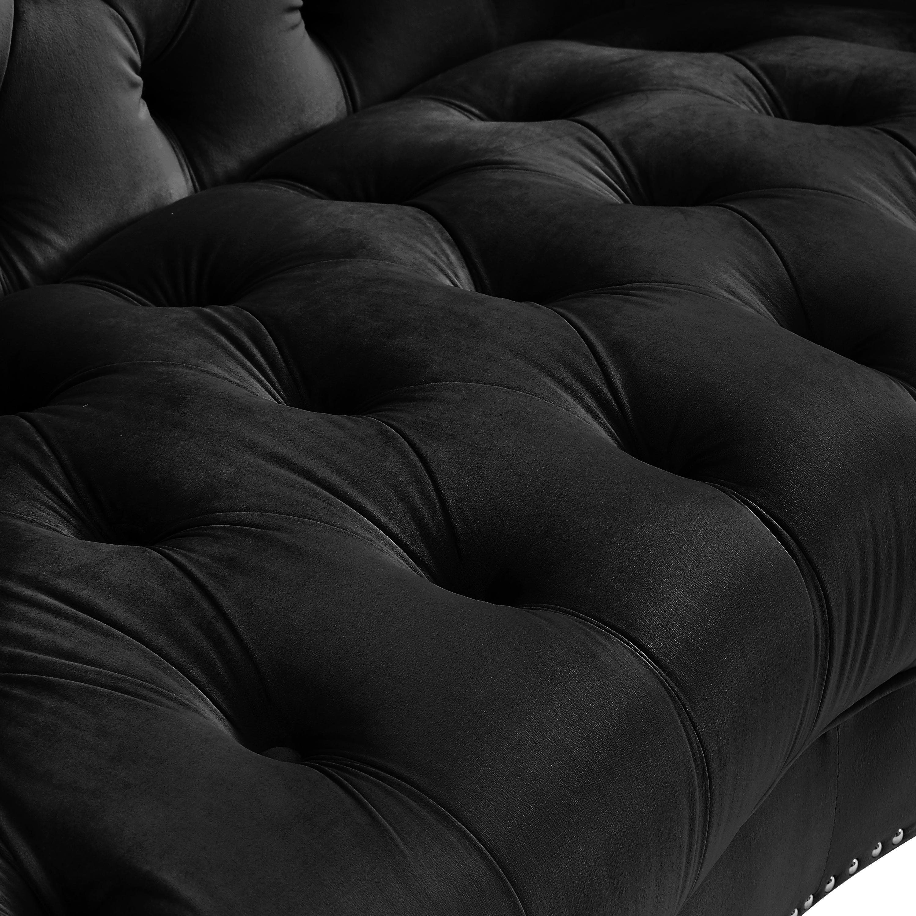 Black Tufted 3P Sofa F56291