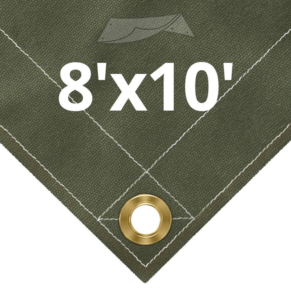 Olive Drab Canvas Tarps 8' x 10' W732100
