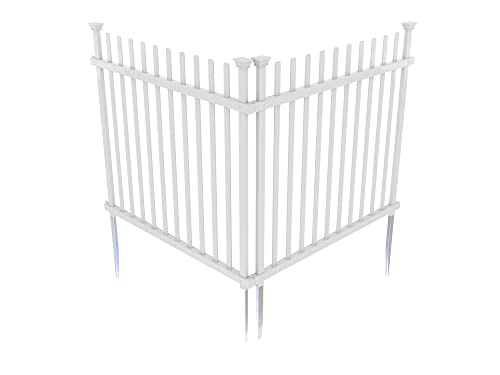 White No Dig Vinyl Fence 44" W x 41" H F53900