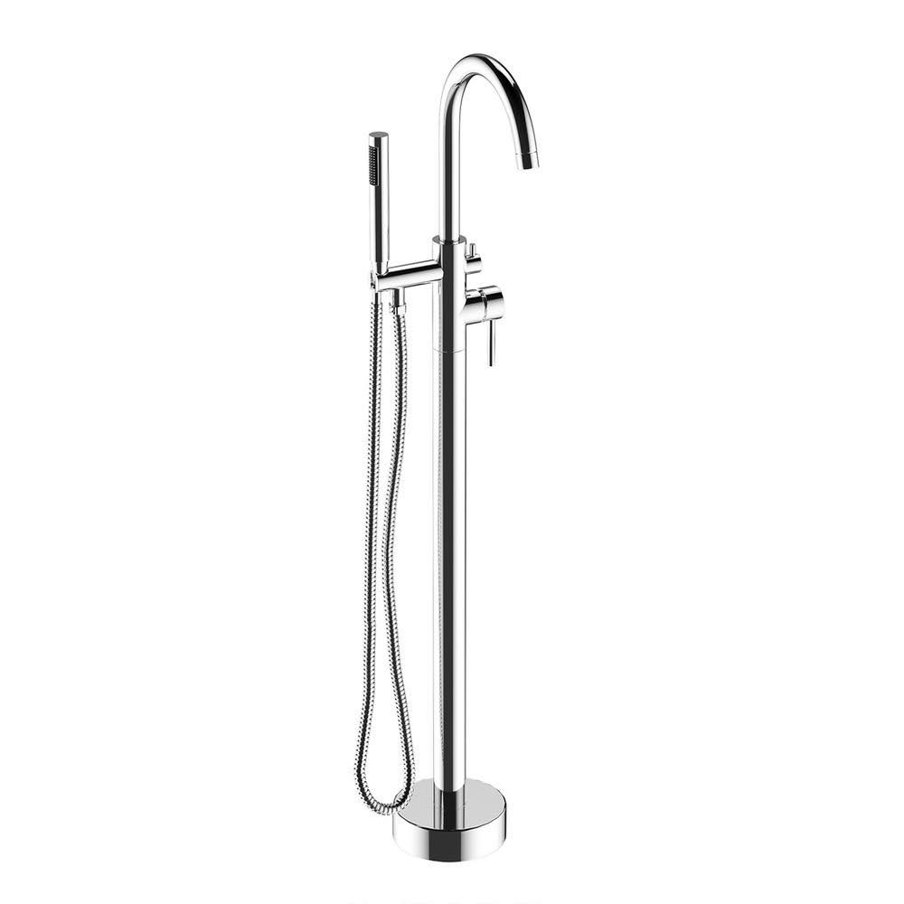 Chrome Single-Handle Floor Mounted Claw Foot Freestanding Tub Faucet U950