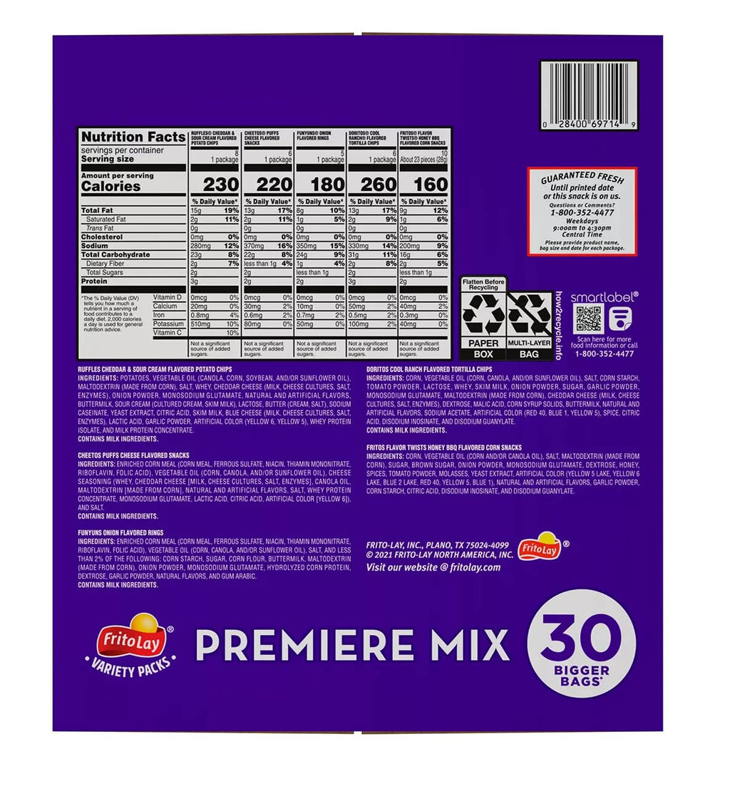 30 pk. Variety Pack Chips N755