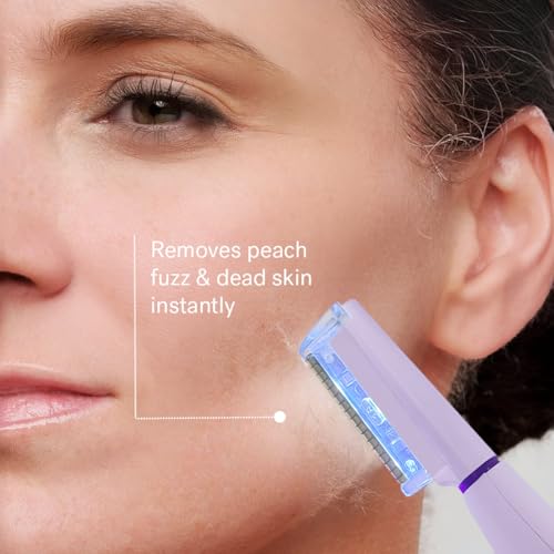 Dermaplane Razor with LED Light, 16 Blades & 2 Exfoliation Tips N600