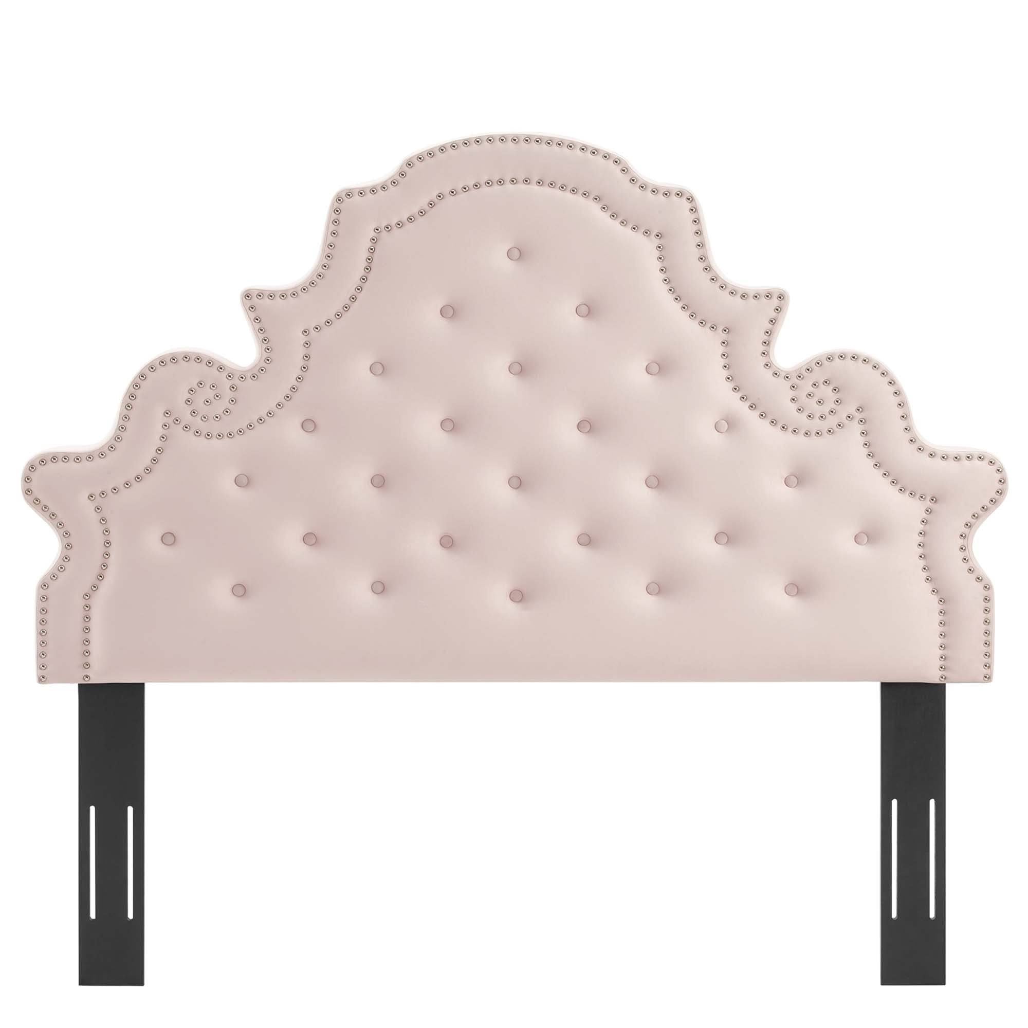 Tufted Dusty Rose Performance Velvet Twin Headboard R6362