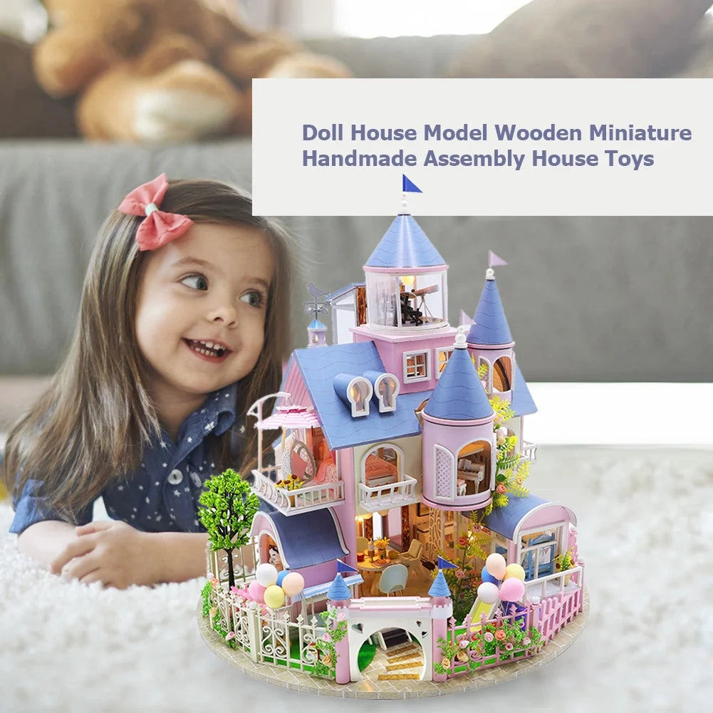 Miniature 3D Wooden Dollhouse Kit with LED C36596