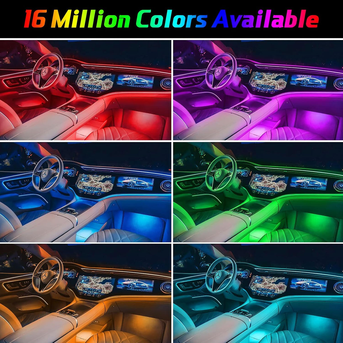 10 in 1 Car LED Strip Lights with APP Control O55366