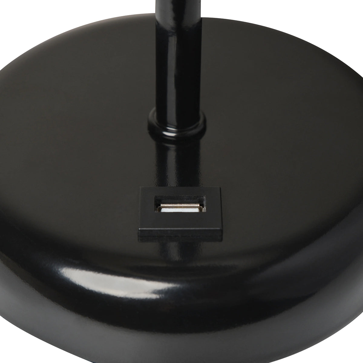 Black Stick Lamp with Fabric Shade A824