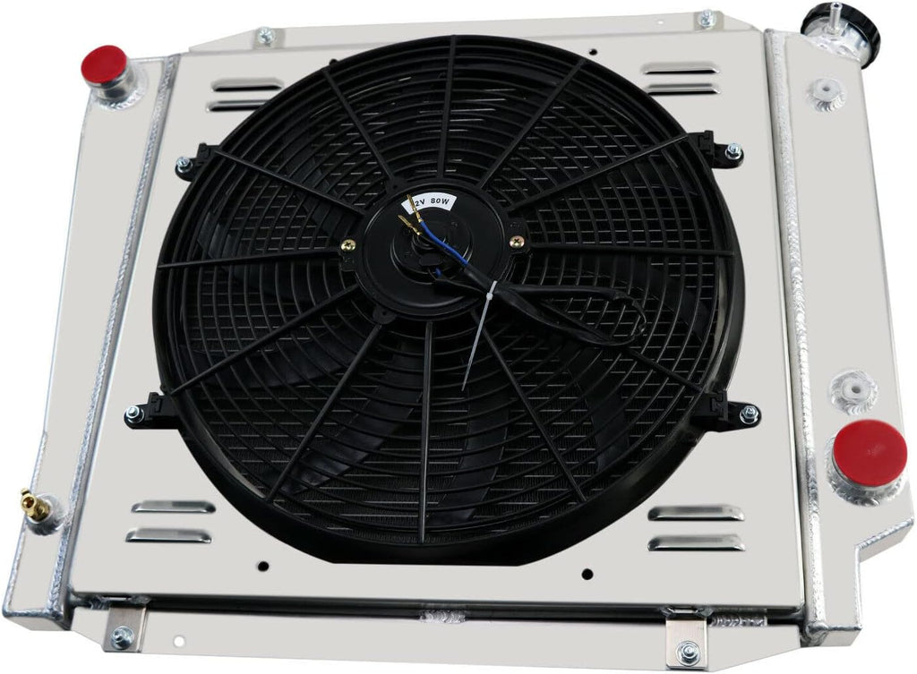 4 Row Aluminum Radiator with Shroud Fan and Relay Y60696
