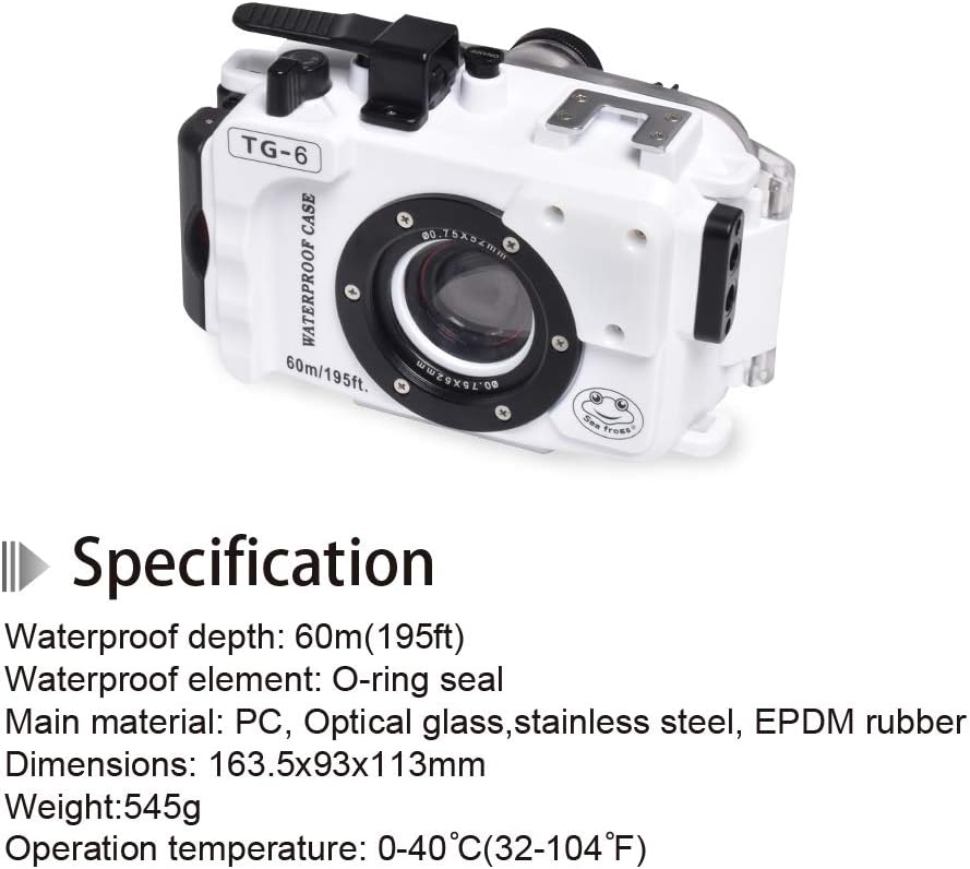 White Waterproof Diving Case for Olympus TG-6 P76557