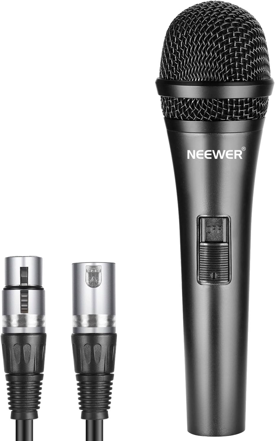 Black Cardioid Dynamic Microphone with XLR Cable, Pack of 2 S186268