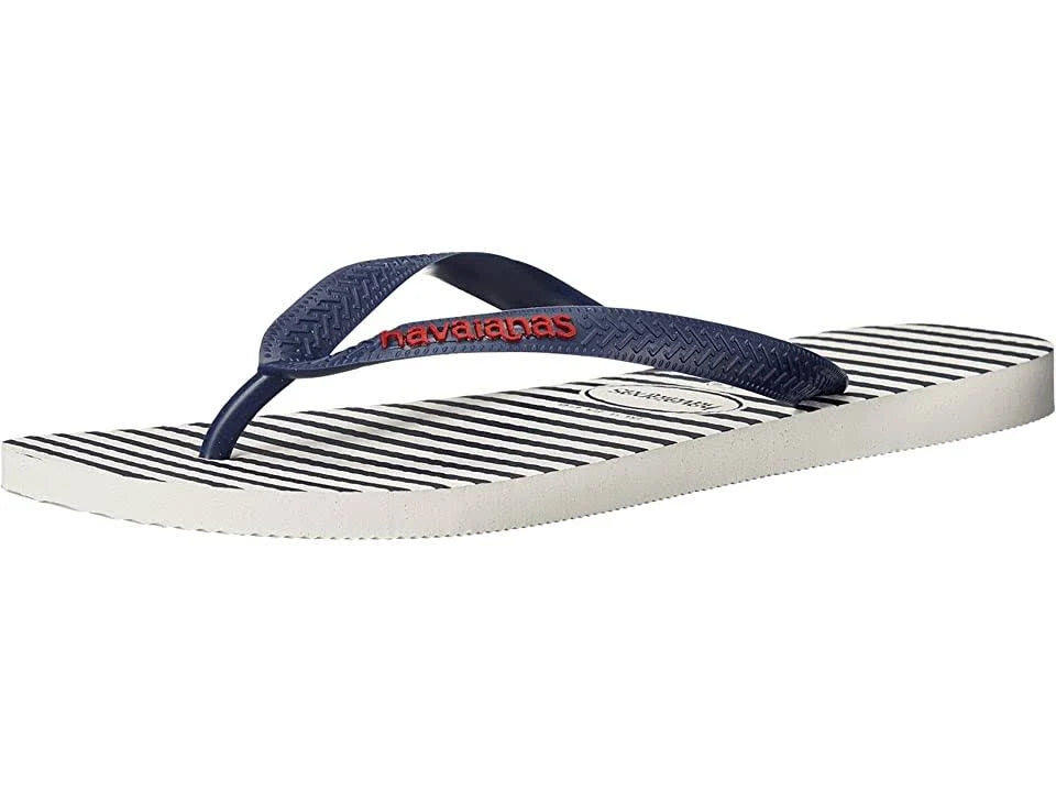 White/Navy Blue/White Flip Flops N723347