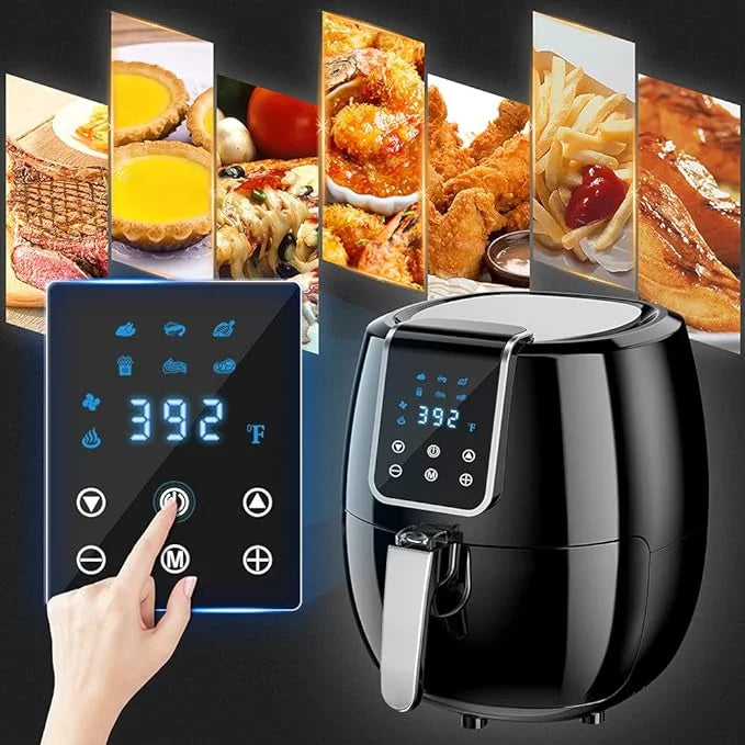 6-in-1 Air Fryer 7Qt 6.5L Smart Electric Hot Airfryer BLACK C14216