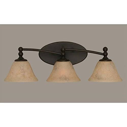 Three Light Bath Bar Dark Granite Finish with Italian Marble Glass Z7896