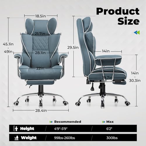 Big and Tall Office Chair with Footrest T299066
