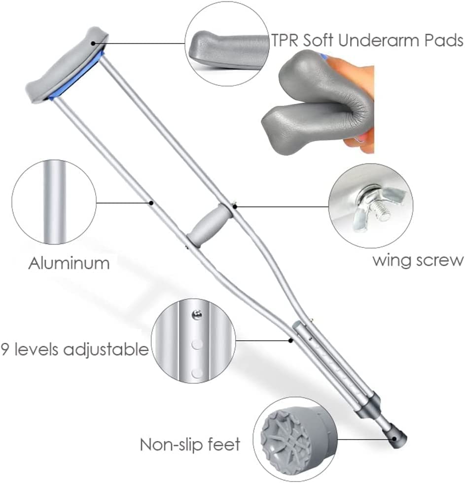 Adjustable Height Stainless Steel Crutches R89037