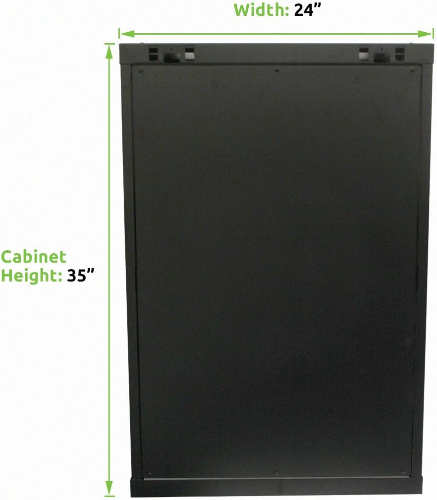 18U Wallmount Cabinet Enclosure 19-Inch Server Network Rack with Locking Glass Door Black with Shelves W1688