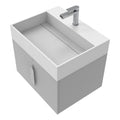 Gray Wood Floating Vanity with White Top T960412