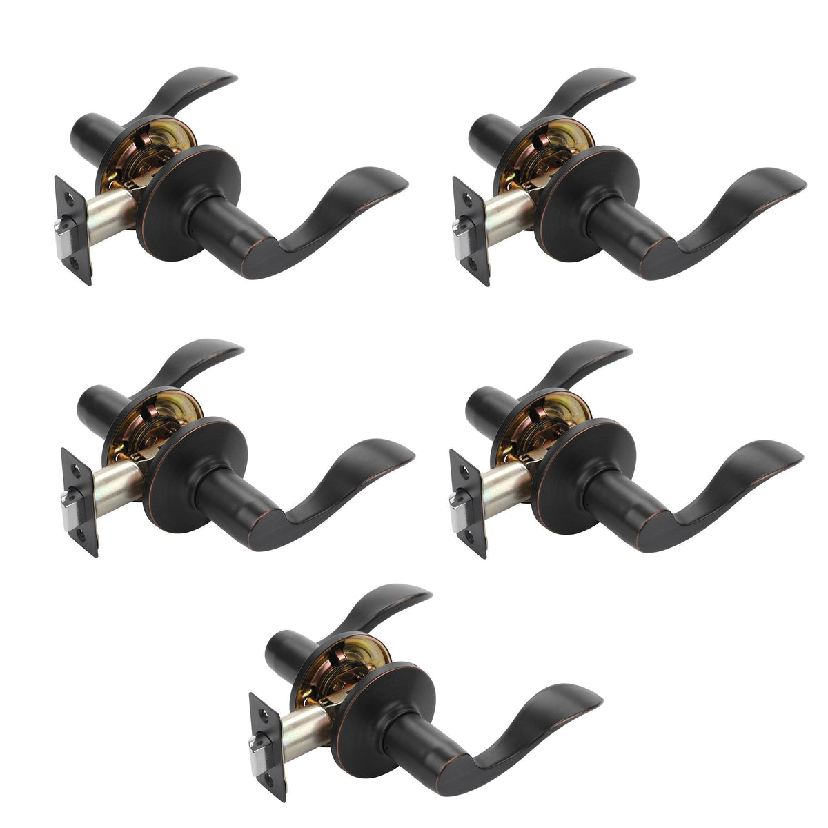 Aged Oil Rubbed Bronze Lever Passage Set (5 Pack) D212
