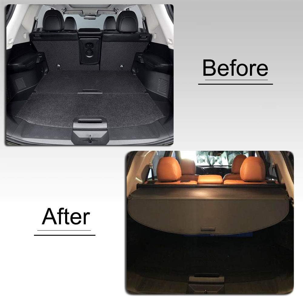 Cargo Security Rear Trunk Cover Retractable Black D22817