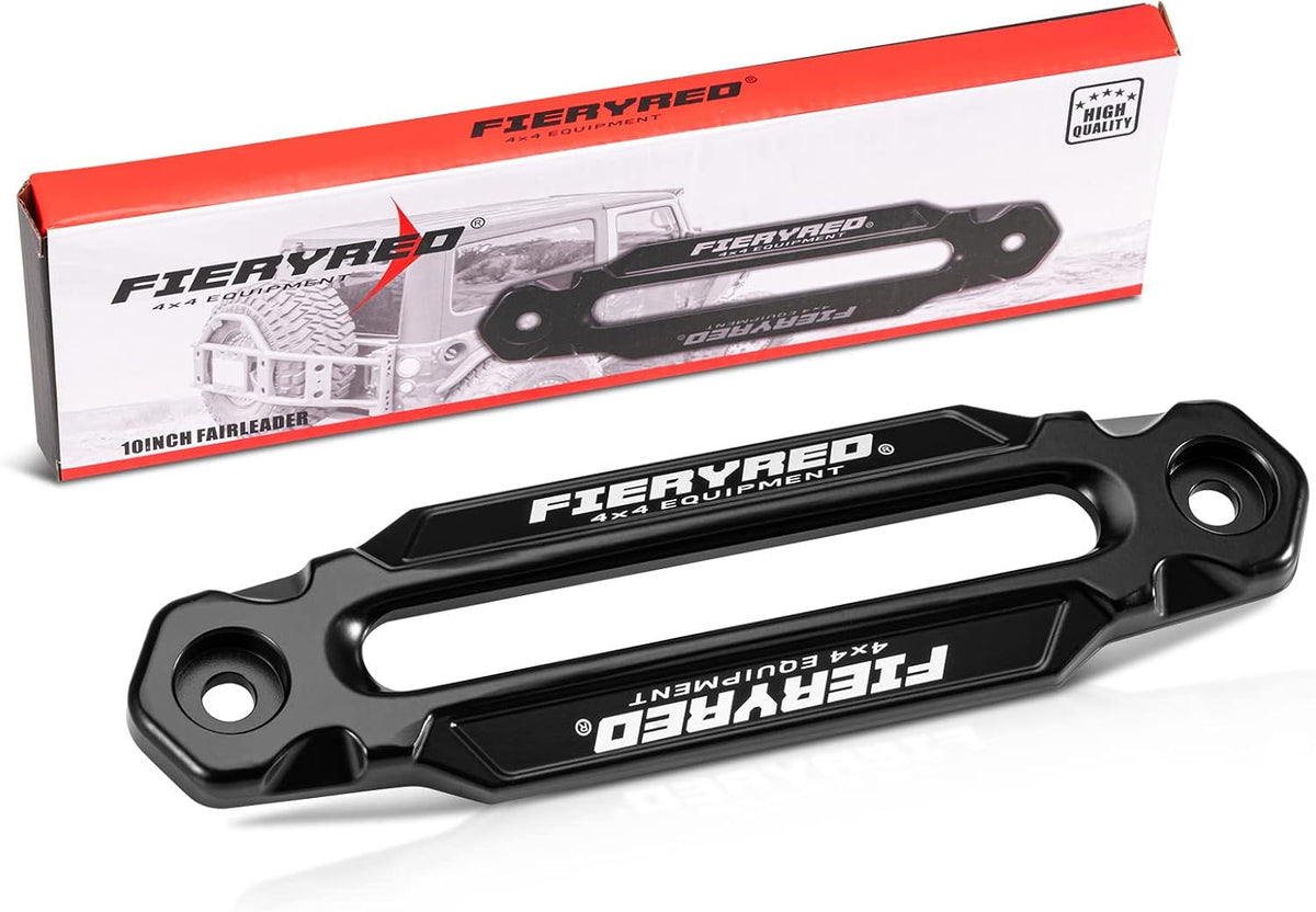 Black Aluminum Winch Hawse Fairlead with UV-Resistant Coating, Pack of 2 M43885