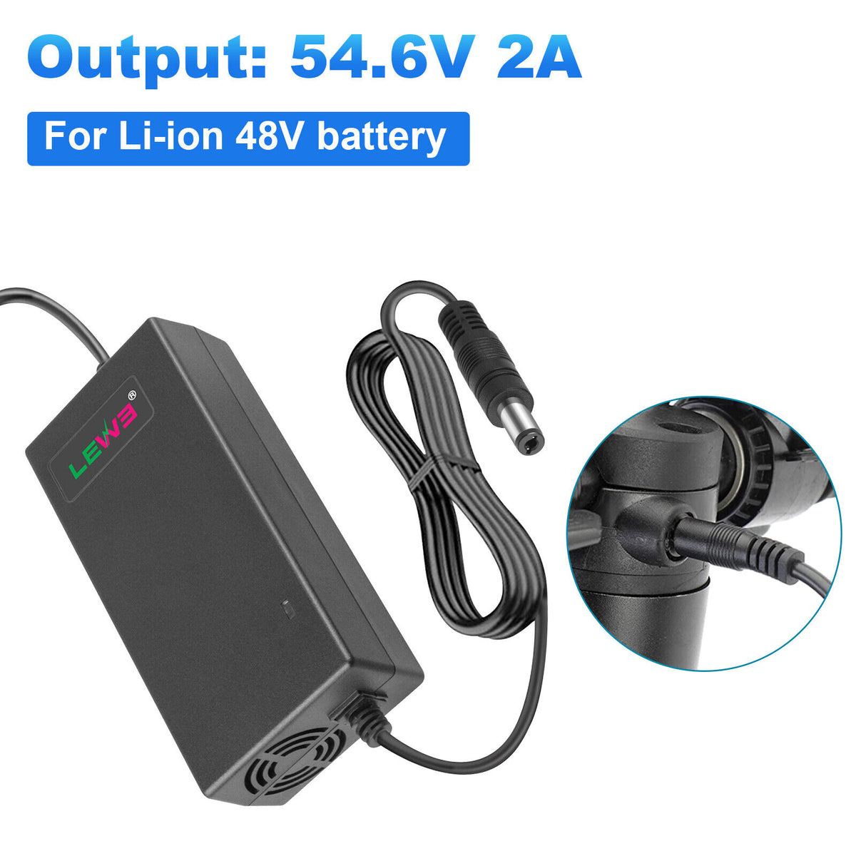 54.6V2A Charger Adapter for 48V Li-ion Battery Ebike Y216566