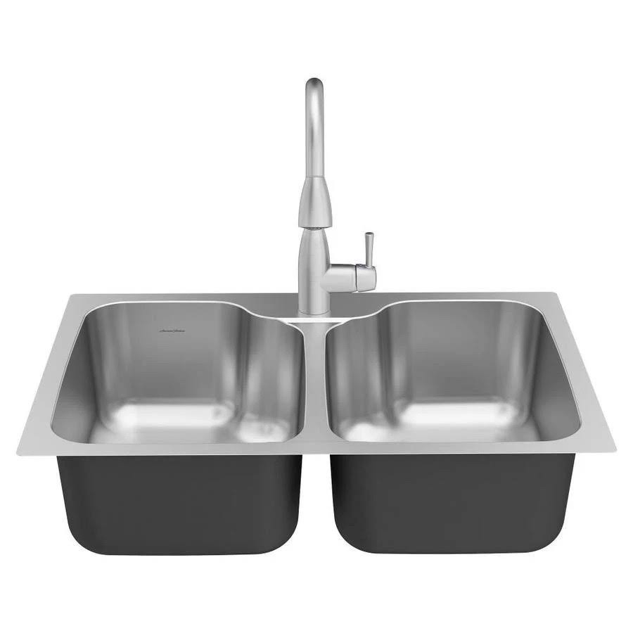 Stainless Steel Double Equal Bowl Kitchen Sink All-in-One Kit I177