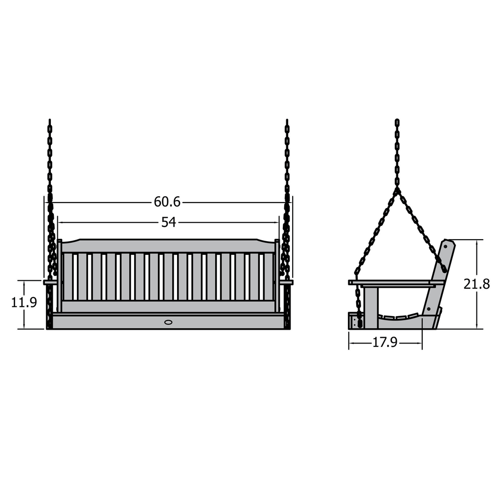 Weathered Acorn Porch Swing L75078