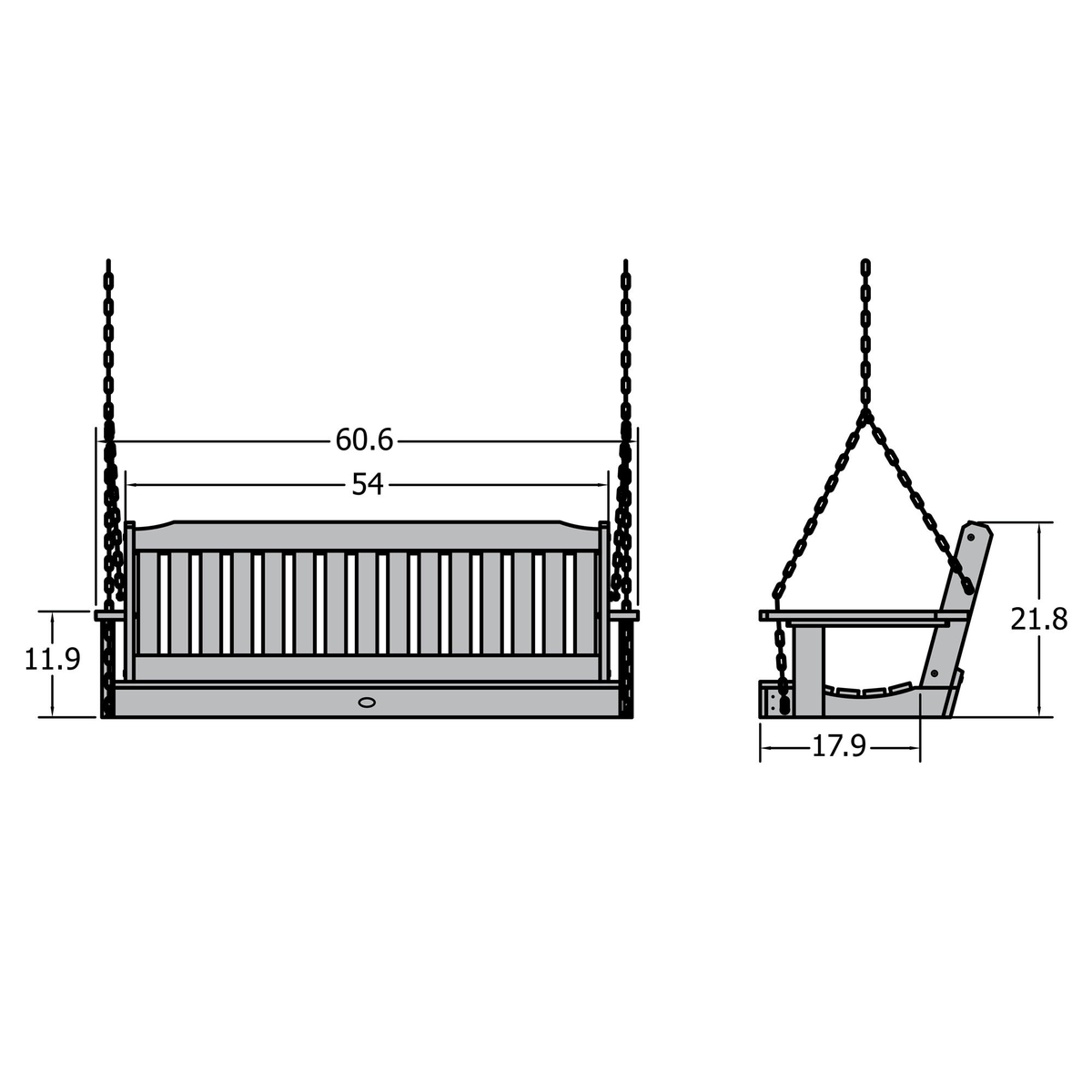 Weathered Acorn Porch Swing L75078