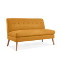 Mustard Yellow Linen-Like Fabric 2 Seat Armless Loveseat L305