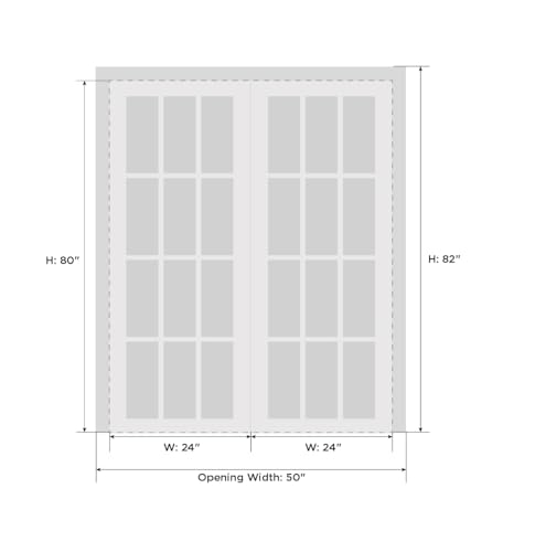 Solid French Double Doors 36 x 80 inches Opaque Glass White Silk Wood Solid Panel Frame K980