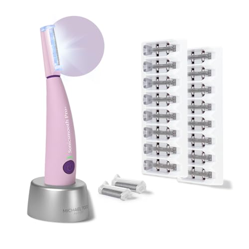 Dermaplane Razor with LED Light, 16 Blades & 2 Exfoliation Tips N600