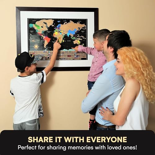 Scratch Off World Map Poster and United States Map with Accessories Set C548