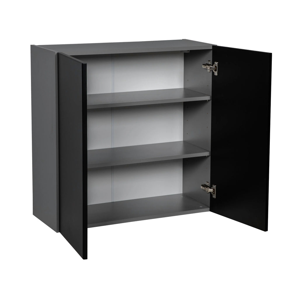 Wall Cabinet Double Door Black Matte U638