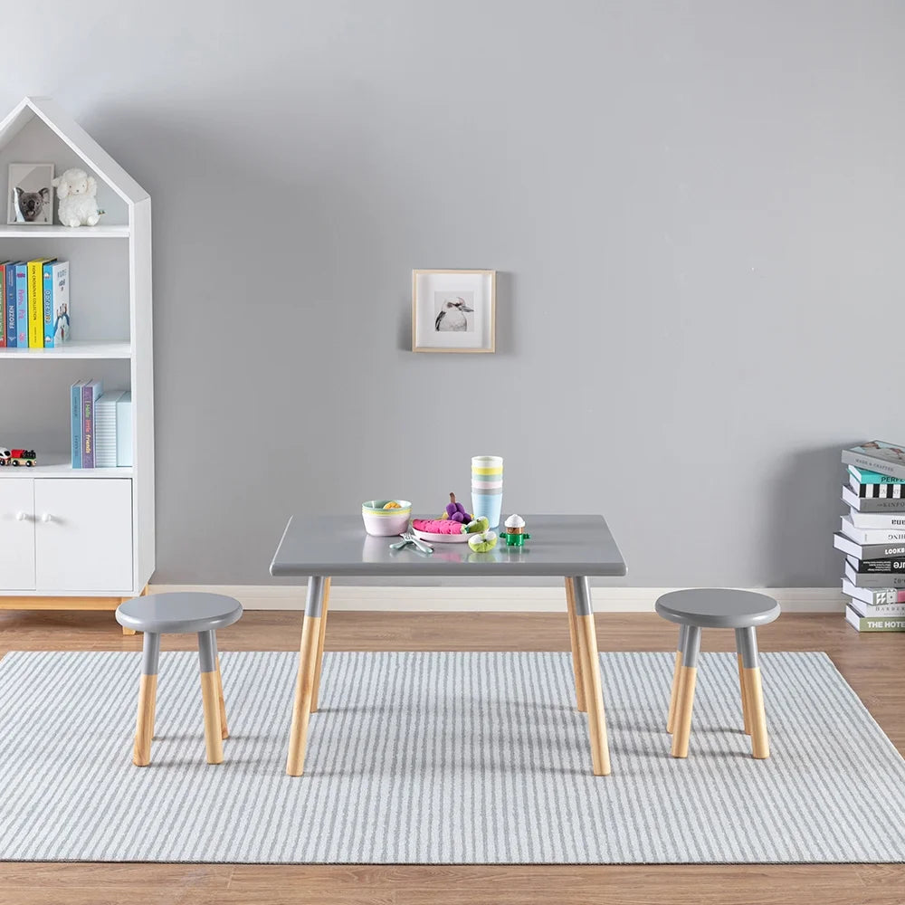Gray Kids Table and Stool Set Y455883