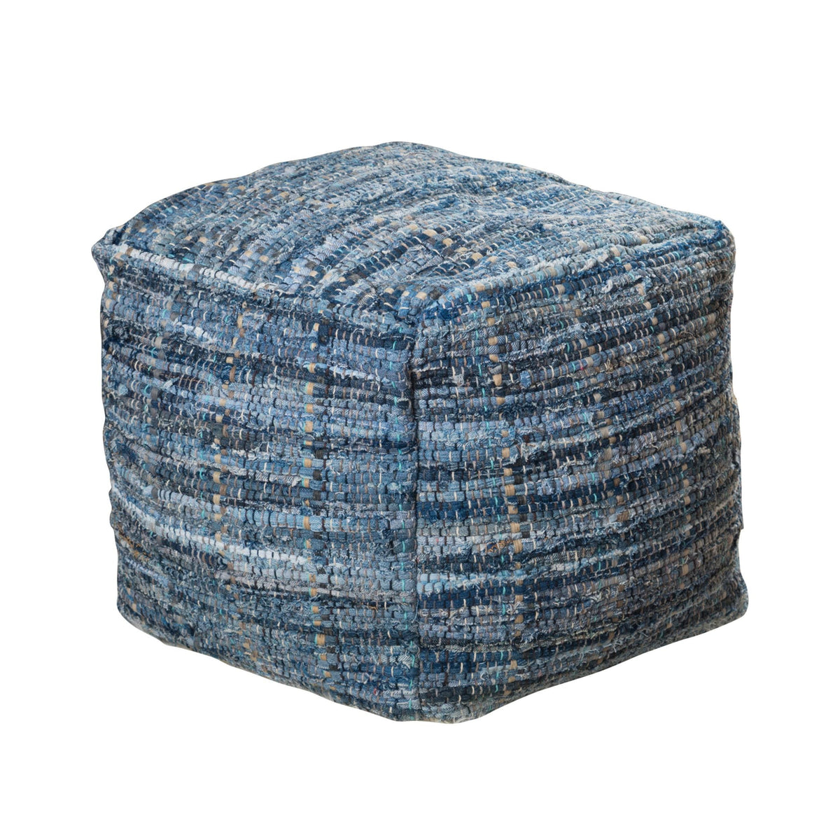 Blue Fabric Pouf Ottoman G142180