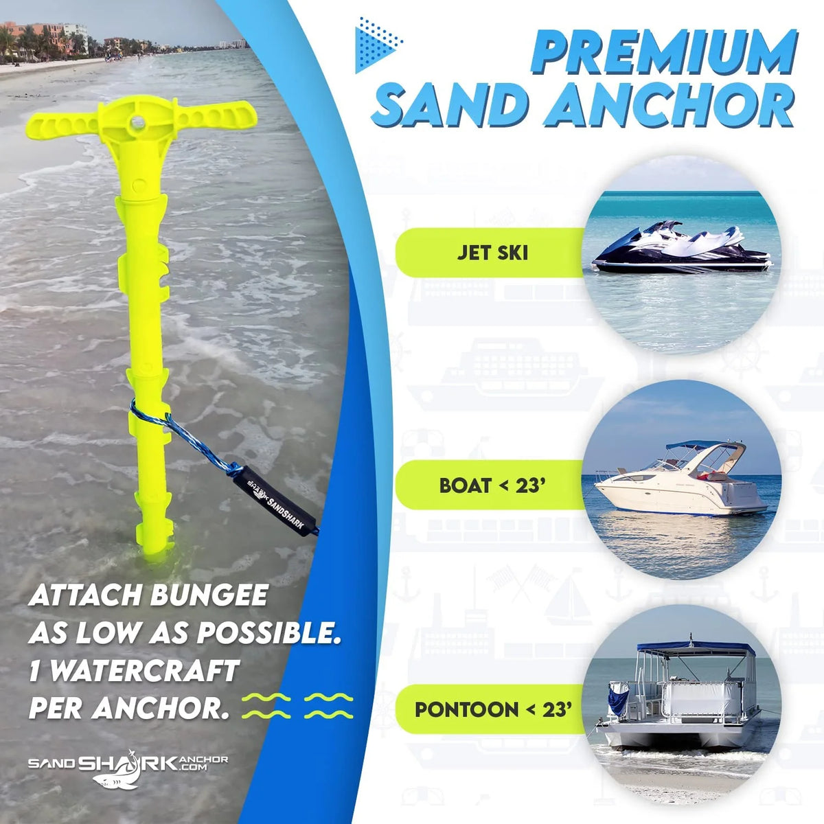 PVC Sport Shallow Water Sand Boat Anchor, 4 ft N90402