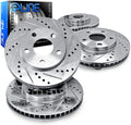 Front Rear Drilled and Slotted Brake Rotors G849873
