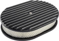 Finned Aluminum Air Cleaner, Oval 12” x 8 3/8” x 3”, Black Cast Aluminum Top H704