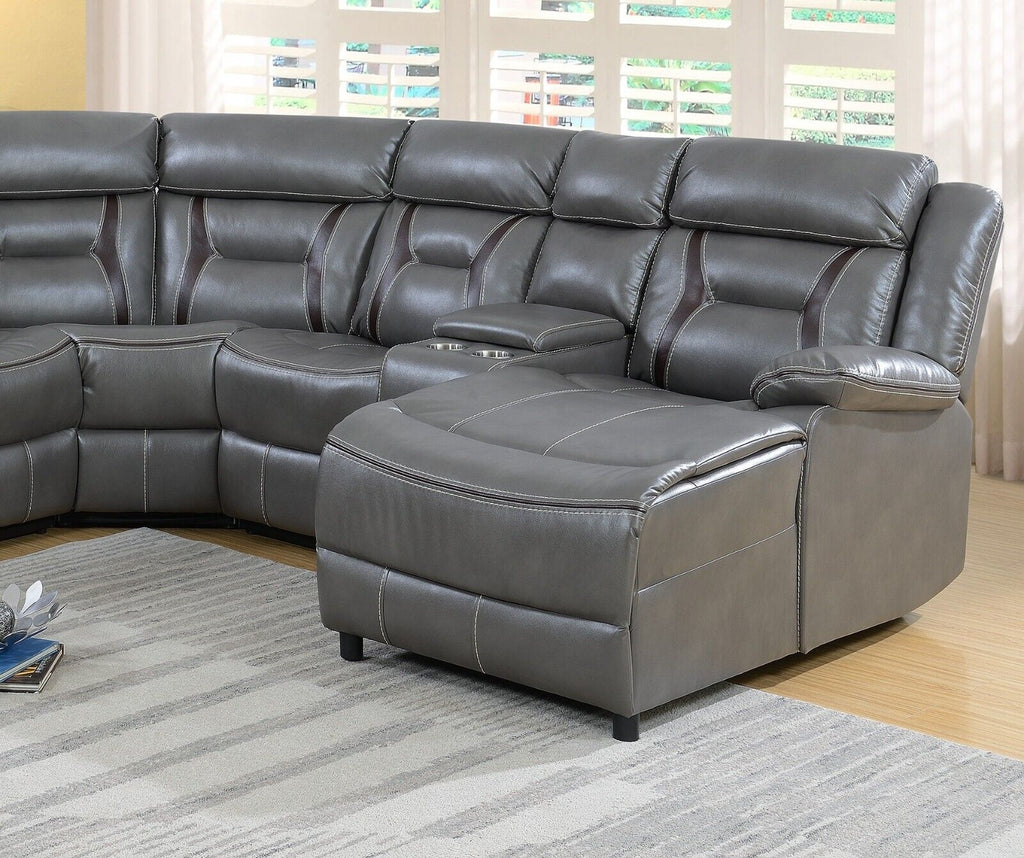 Gray Gel Leatherette 5pc Sectional Sofa Set D18258