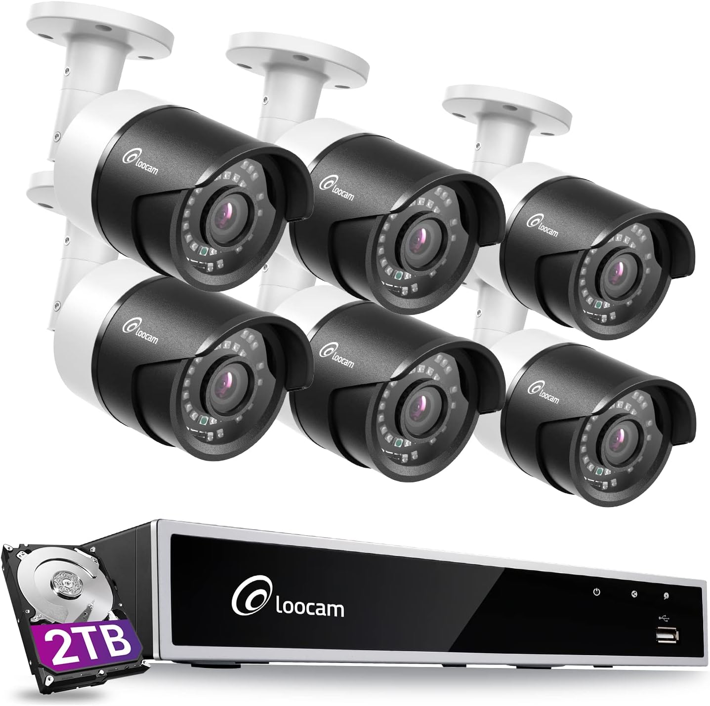 8 Channel 5MP Lite Surveillance DVR with 2TB HDD and 4 Bullet Cameras B64007
