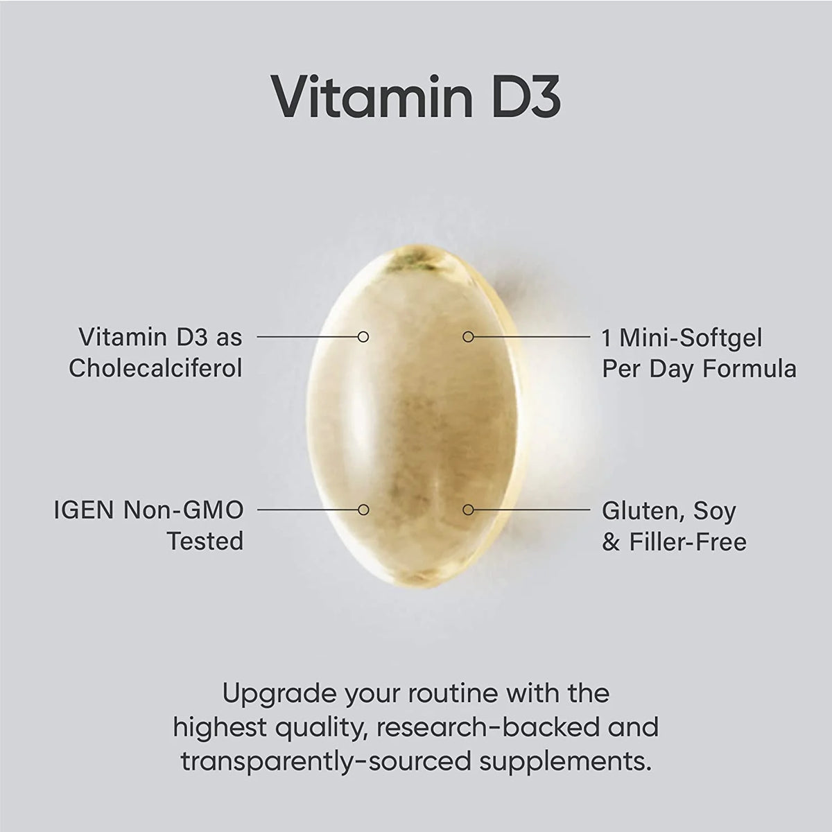 Vitamin D3 10,000 IU with Coconut MCT Oil – 120 Liquid Softgels I6846