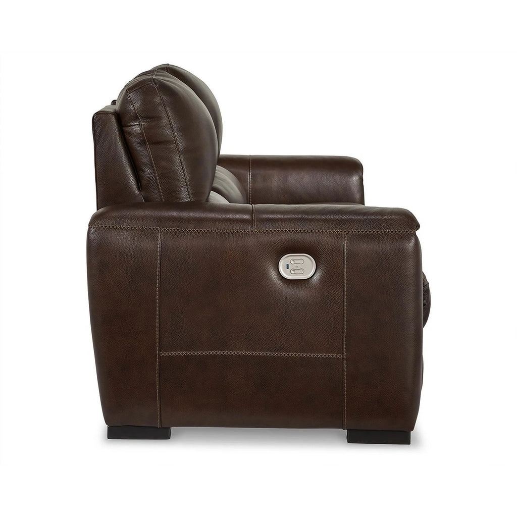 Walnut Leather Power Reclining Sofa with Headrest W94495