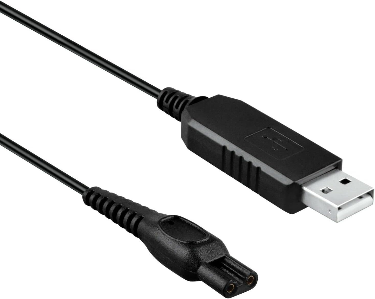 Black 15V USB Power Charger Cord for Electric Shaver U78348