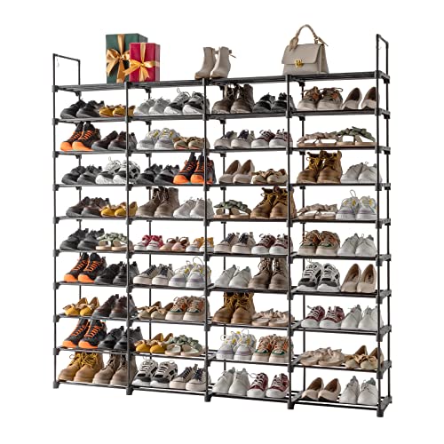 10 Tiers Metal Shoe Rack, Black W978375