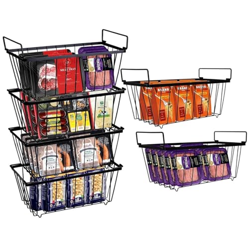 6 Pack Black Freezer Organizer Bins T453568