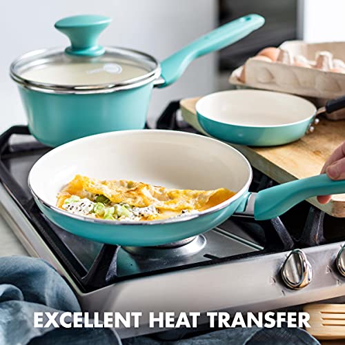 Turquoise 10 inch Ceramic Nonstick Frying Pan O897562