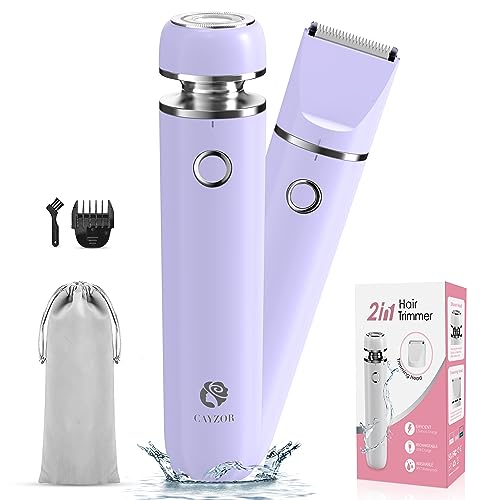 2-in-1 Wet/Dry Electric Bikini Trimmer and Shaver Kit (Purple) Y69568