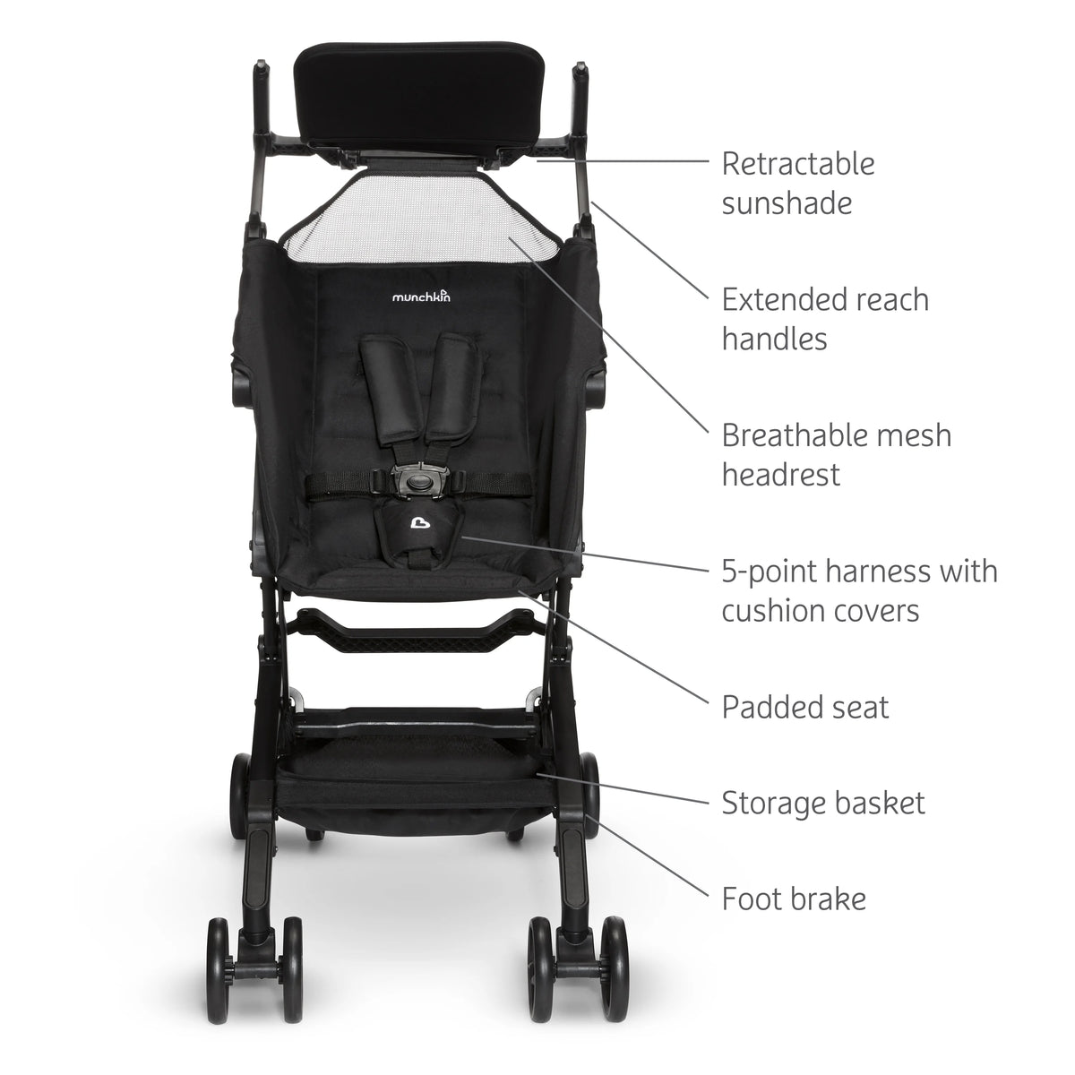 Black Ultra Compact Lightweight Travel Stroller F8515