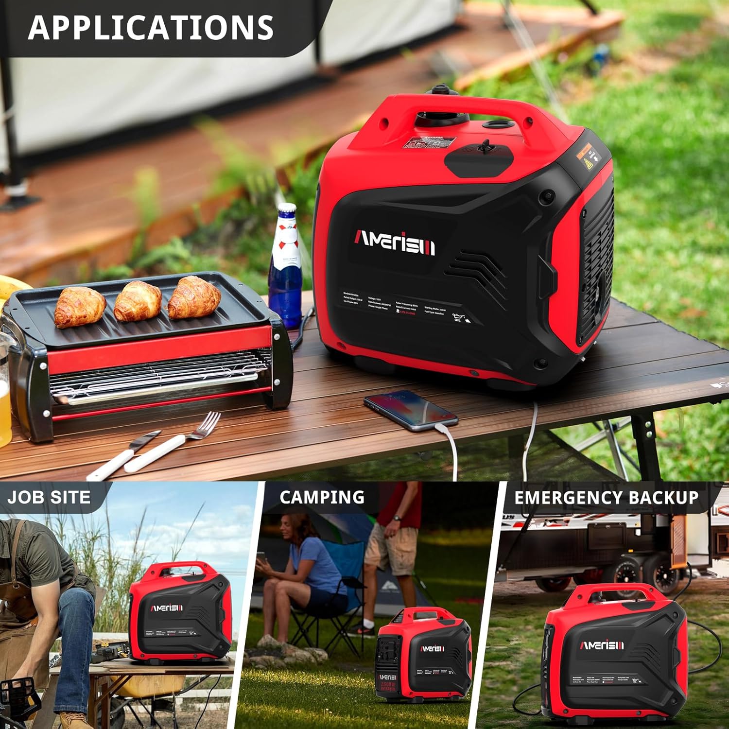 2500-Watt Gas Powered Portable Inverter Generator G103800