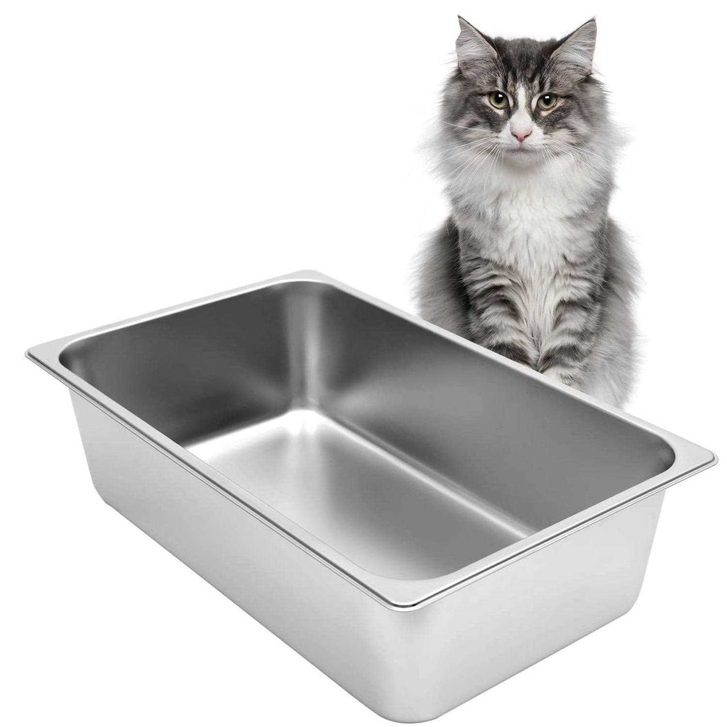 Stainless Steel Cat Litter Box With High Sides Q358